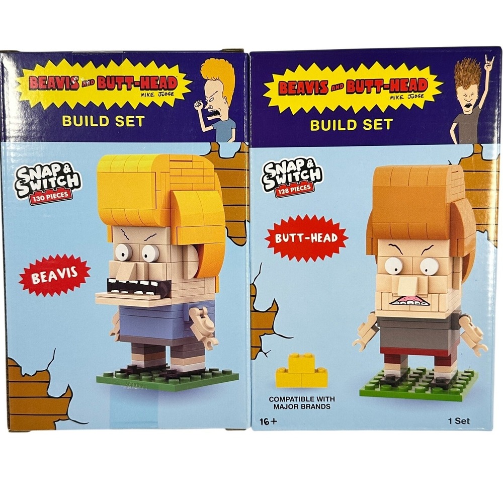 Beavis and Butt-Head Snap & Switch Build Set Lot of 2 Well Played Toys MTV New